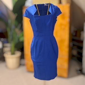 Women's Cocktail Pencil Dress, Royal Blue, Size M